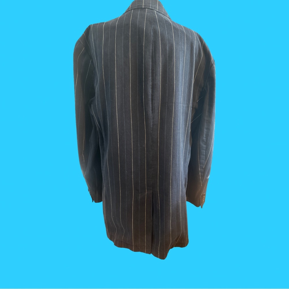 Polo Ralph Lauren Blazer Mens 42R Blue With White Striped 3 Button Blazer !! - Picture 15 of 16